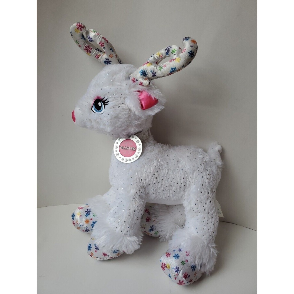 Build A Bear Snow Magic Glisten Reindeer Plush Glitter Snowflake Stuffed‎ 18"